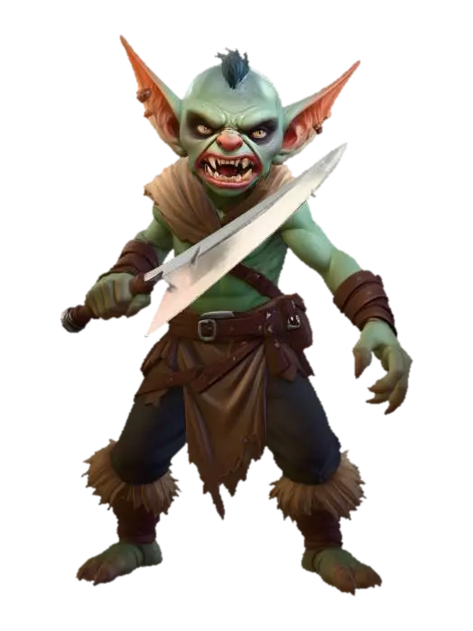 Goblin Marauder - Mob 3D model, vytvořený pomocí AI