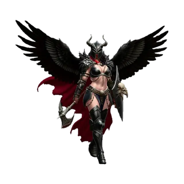 Valkyrie of the Fallen - Player 3D model, vytvořený pomocí AI