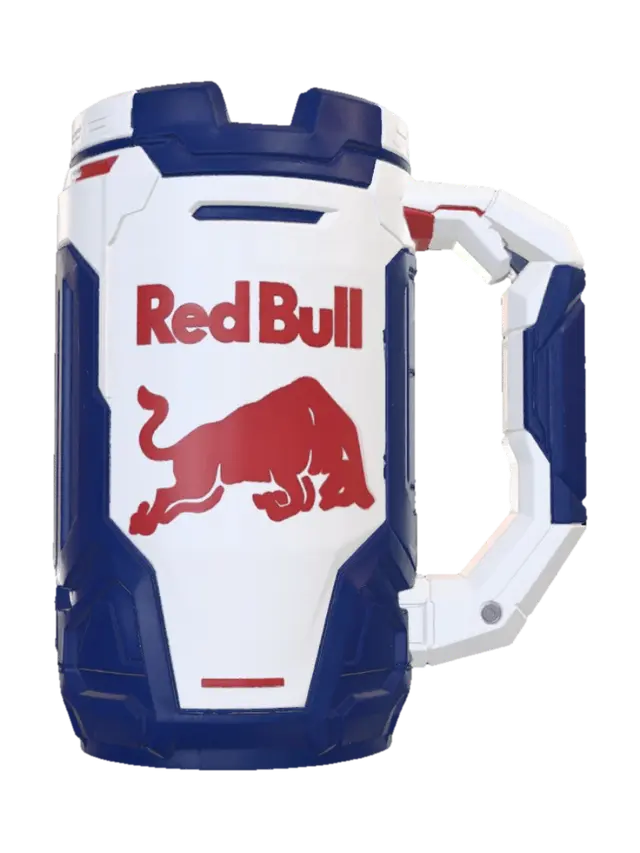 Red Bull Charging Bull Mug - Product 3D model, AI generated