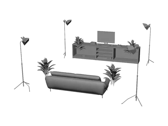 3D model for 我这个模型的主题是圣父，圣子，圣灵3位一体。上帝以圣父形象身穿经典的露出半边肩膀的罗马袍坐在有着3阶的台阶的华丽宝座上。上帝的脚踩在最上级的台阶上。台阶每一级是圆形平台加上正前方长方形拼成的。上帝的右手边是油画和书中经典形象的圣母，圣母怀中抱着代表圣子的婴儿，脚踩在中间一级台阶上。上帝的左手边是高度与他坐下的肩膀平齐的圆柱形罗马柱，第宝座有一定距离，底部在中间一级台阶上。立柱上表面停着一只展翅而爪子抓住立柱顶部的代表圣灵的鸽子，鸽子的翅膀和圣母头顶，略低于上帝的头顶。人物符合宗教壁画，相关书籍和电影，座椅和台阶华丽又端庄。