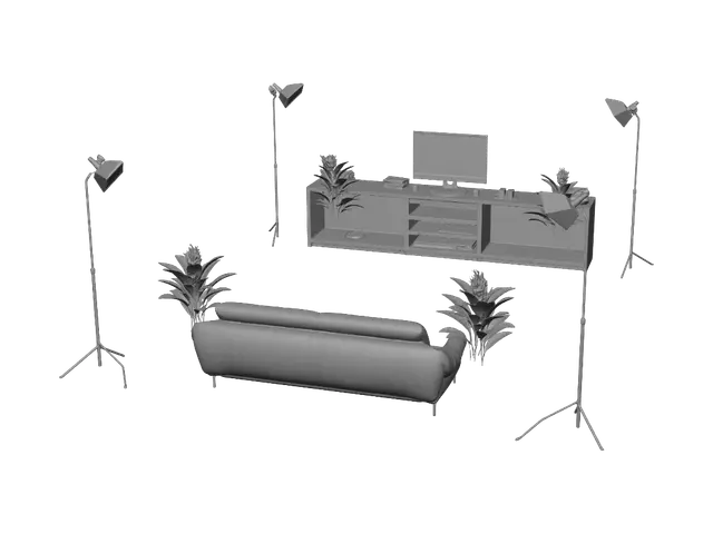 3D model for 我这个模型的主题是圣父，圣子，圣灵3位一体。上帝以圣父形象身穿经典的露出半边肩膀的罗马袍坐在有着3阶的台阶的华丽宝座上。上帝的脚踩在最上级的台阶上。台阶每一级是圆形平台加上正前方长方形拼成的。上帝的右手边是油画和书中经典形象的圣母，圣母怀中抱着代表圣子的婴儿，脚踩在中间一级台阶上。上帝的左手边是高度与他坐下的肩膀平齐的圆柱形罗马柱，第宝座有一定距离，底部在中间一级台阶上。立柱上表面停着一只展翅而爪子抓住立柱顶部的代表圣灵的鸽子，鸽子的翅膀和圣母头顶，略低于上帝的头顶。人物符合宗教壁画，相关书籍和电影，座椅和台阶华丽又端庄。
