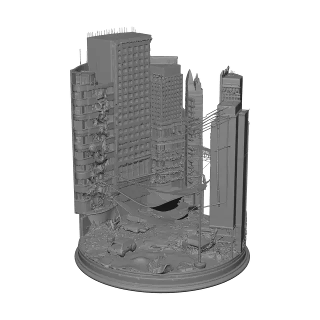 3D model for Low-Poly Destroyed City