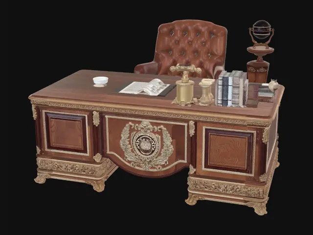 3D model for Opulent Carved Wooden Executive Desk