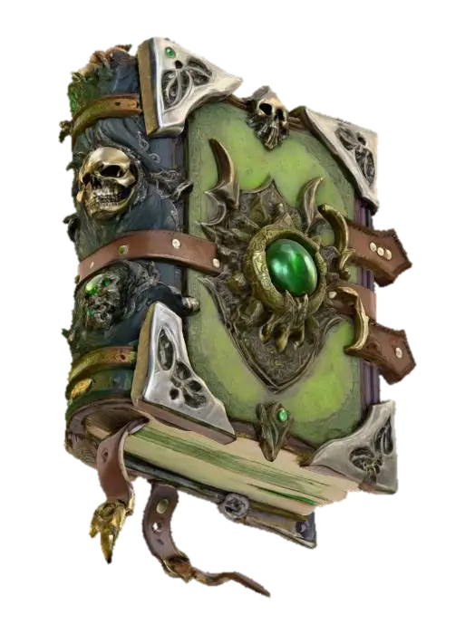 Ancient Tome of Shadows 3D model, vytvořený pomocí AI