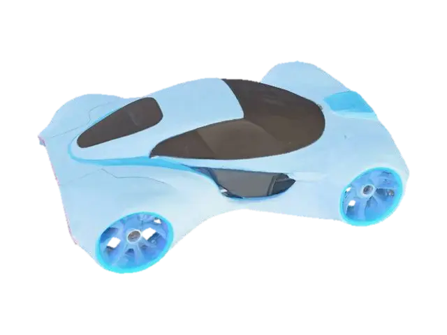 a car that runs on water and has a speed boost engine - Ecofriendly 3D model, vytvořený pomocí AI