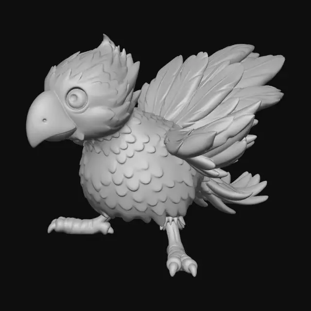 3D model for Golden Crest Parrot