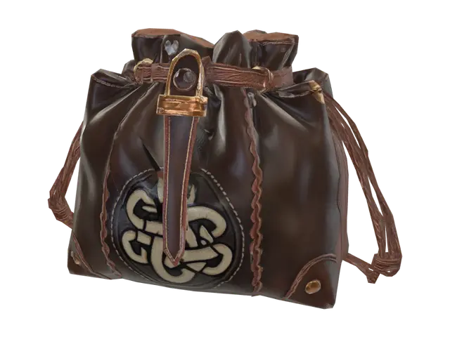 3D model for a small medieval leather pouch