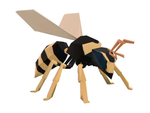 Geometric Bee 3D model, vytvořený pomocí AI