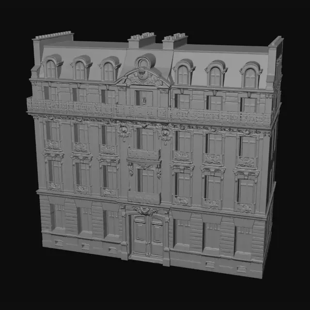 3D model for Haussmannian Facade with Balconies