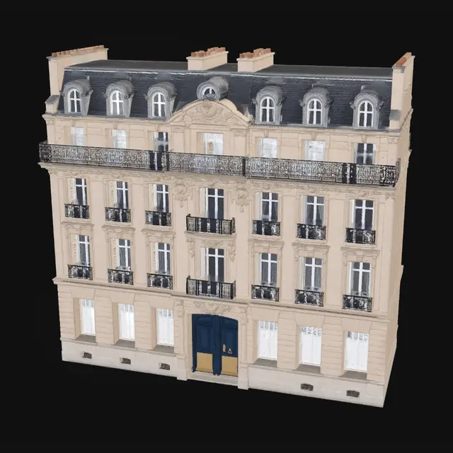 3D model for Haussmannian Facade with Balconies