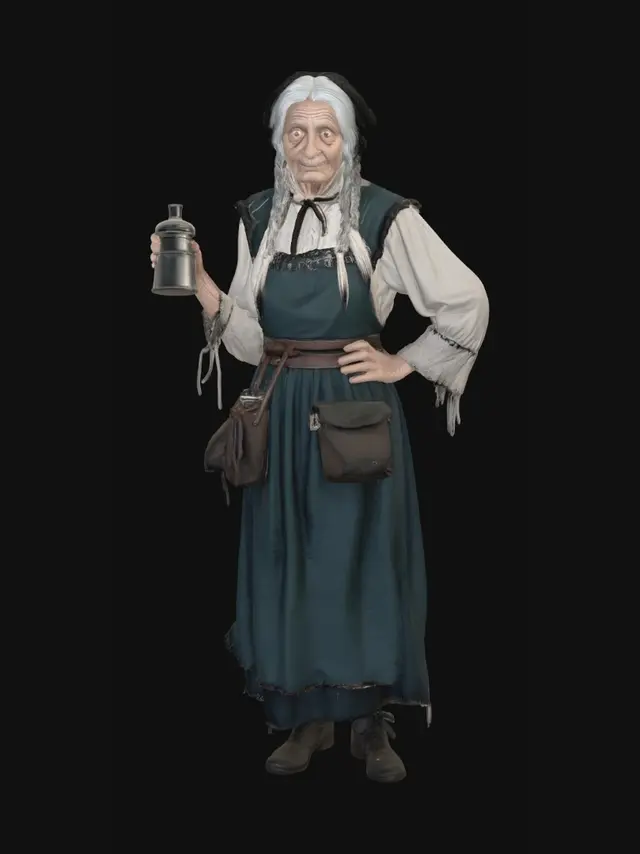 3D model for Old Woman with a Metal Mug