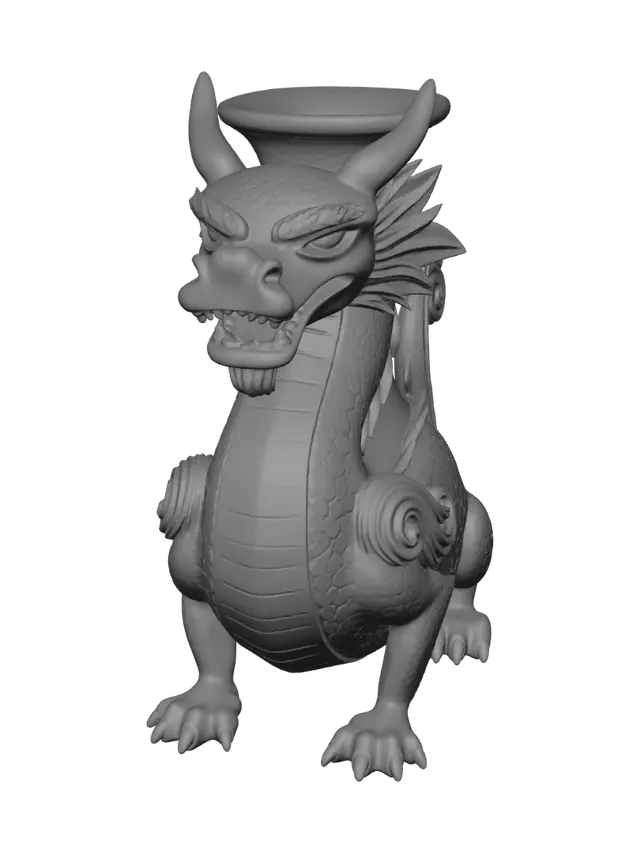 3D model for crie um vaso em formato de dragão