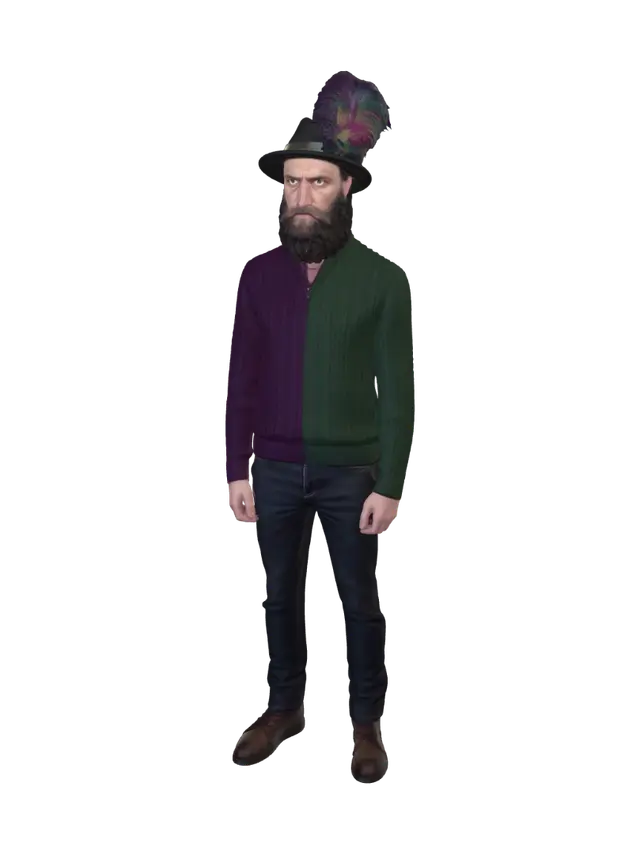 3D model for Feathered Midnight Gentleman