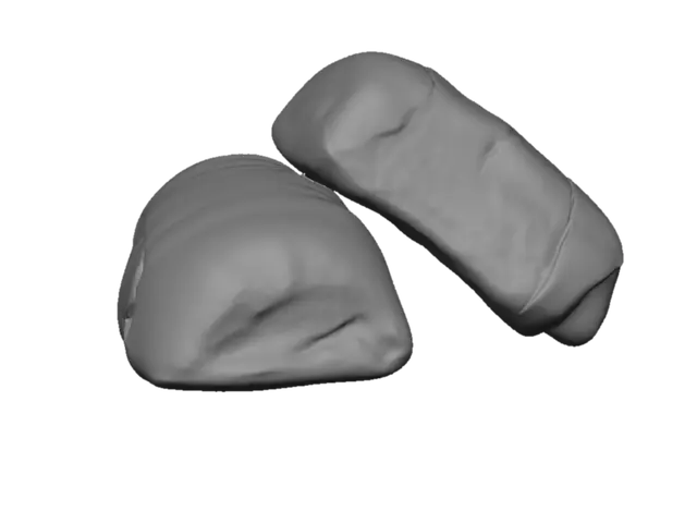 3D model for Two Golden Dinner Rolls