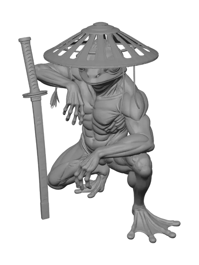 3D model for Frog Samurai in the Rain
