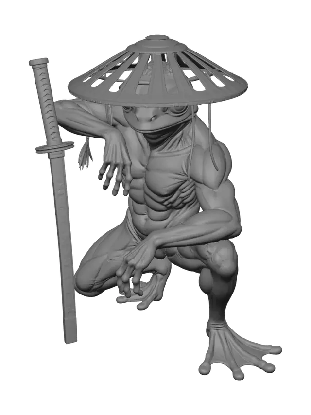 3D model for Frog Samurai in the Rain