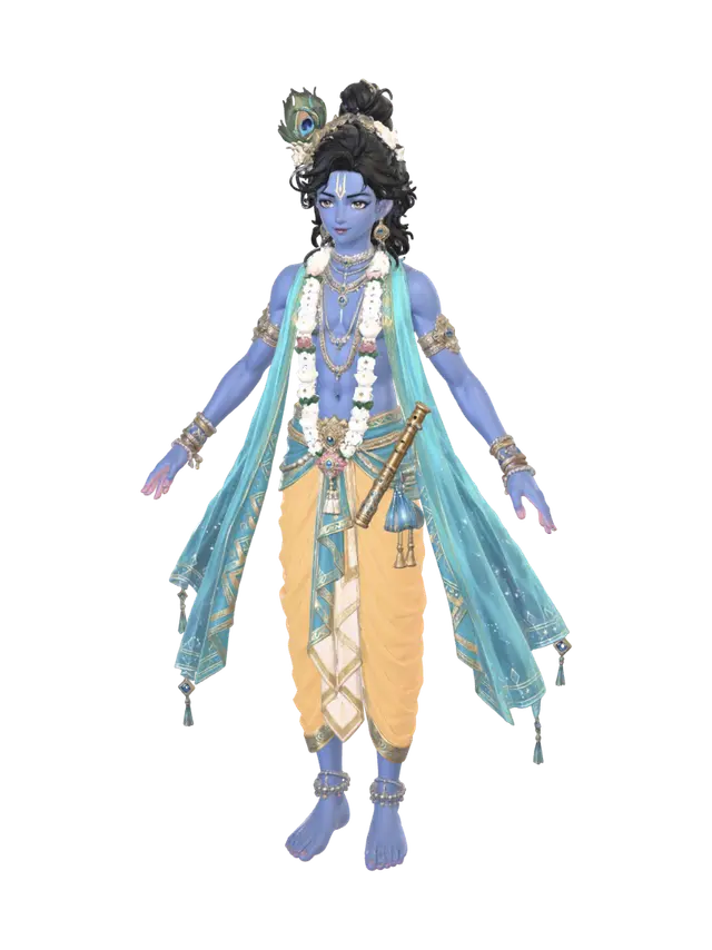 Krishna - Peacock 3D model, vytvořený pomocí AI