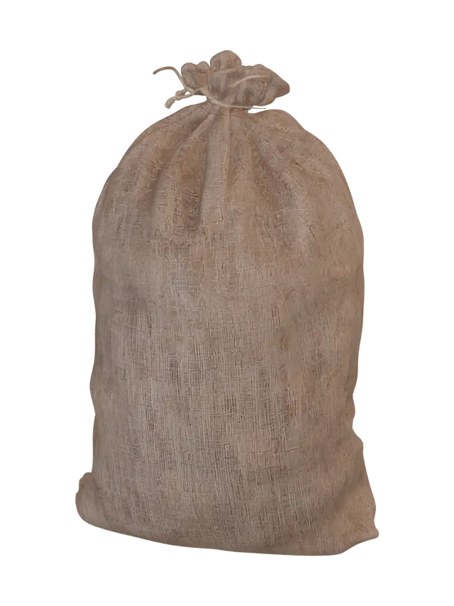 Burlap Sack 3D model, vytvořený pomocí AI