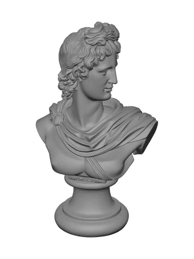 3D model for Classical Marble Bust on a Pedestal