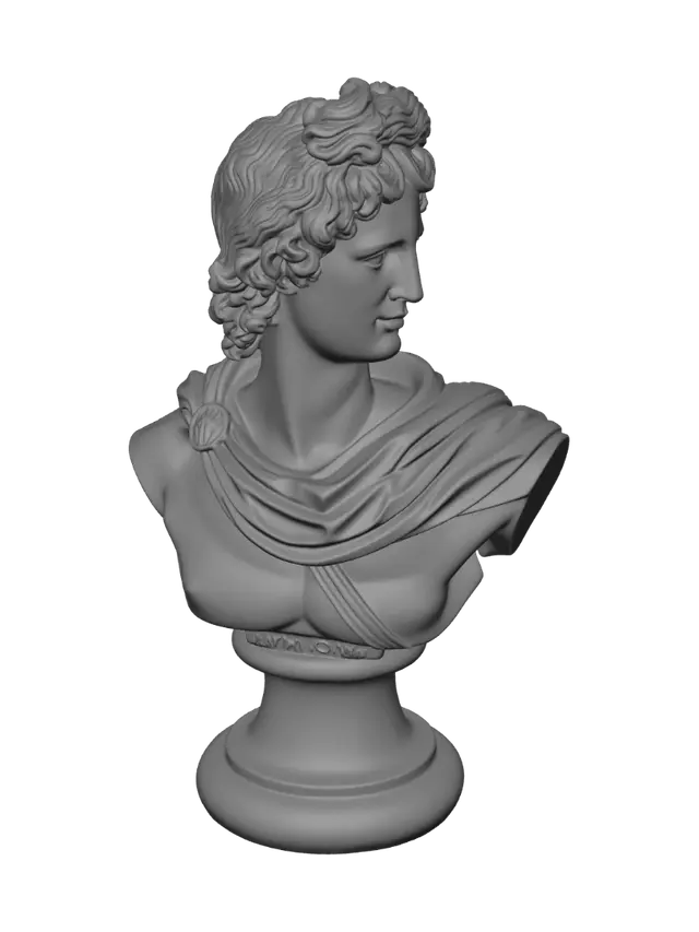 3D model for Classical Marble Bust on a Pedestal