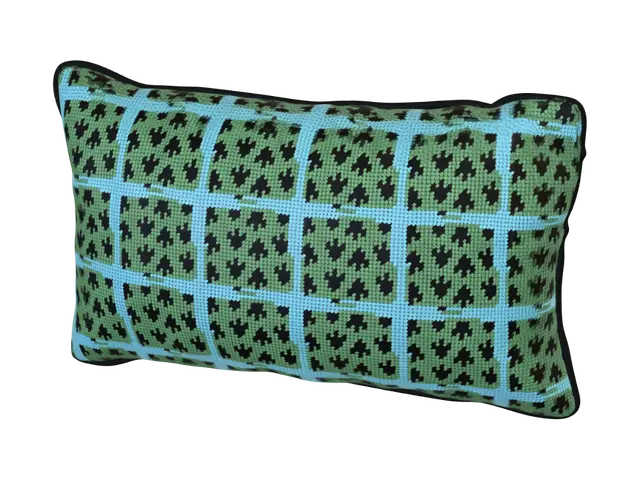 3D model for Turquoise Lattice Emerald Pillow