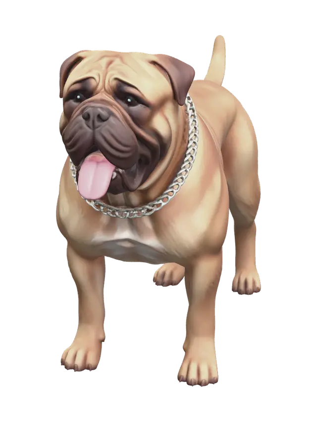 Modello 3D Modern Bullmastiff - Tagger, generato dall’IA