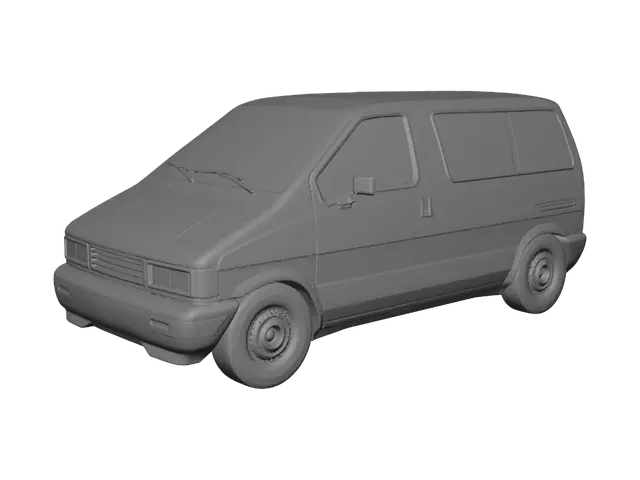 3D model for Yellow Van in a Parking Lot