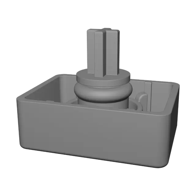 3D model for Green Lego piece on wooden floor