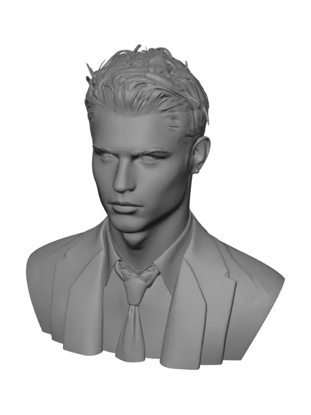 3D model for Portrait of a Young Man in a Pinstripe Suit