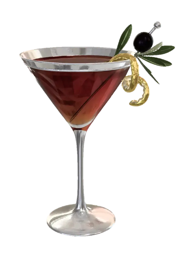3D model for Olive and Lemon Twist Martini