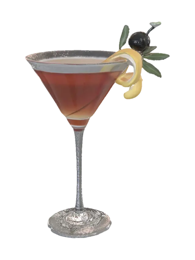 3D model for Olive and Lemon Twist Martini