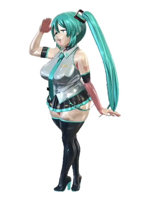 ki - Hatsunemiku 3D model, vytvořený pomocí AI