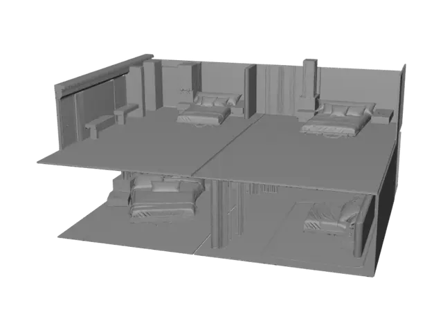 3D model for Neutral Haven: Modern Bedroom Oasis