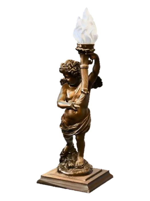 Torchbearing Cherub 3D model, vytvořený pomocí AI