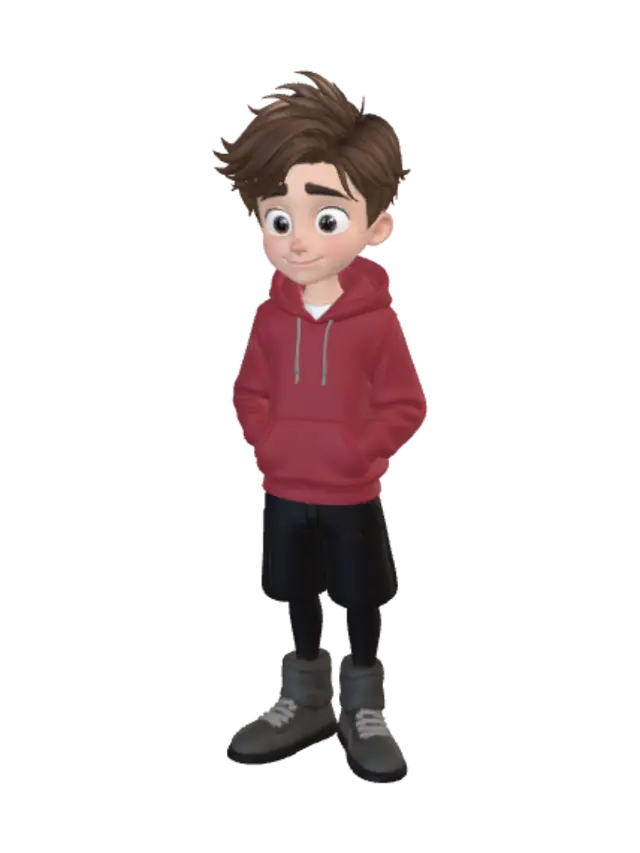 3D model for Big-Eyed Hoodie Boy