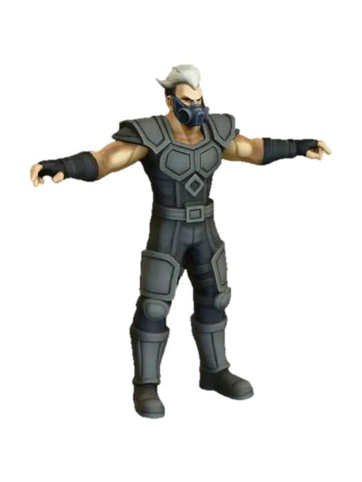 Steampunk Warrior - Mortalkombat 3D model, vytvořený pomocí AI