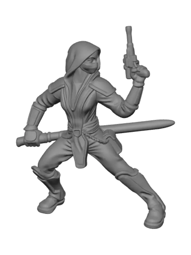 3D model for Shadowblade Ninja with Pink Lightsaber