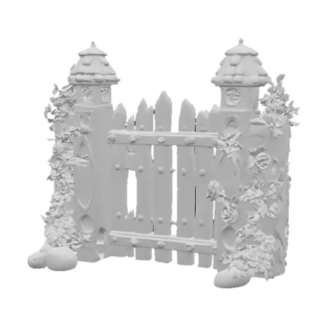 3D model for cute anime fantasy based in medieval times fence