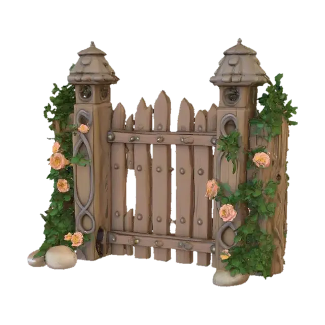 3D model for cute anime fantasy based in medieval times fence