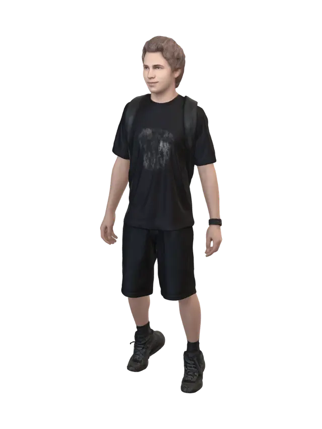 Backyard Explorer - Curious 3D model, vytvořený pomocí AI