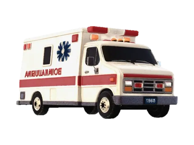 Felt Ambulance 3D model, vytvořený pomocí AI