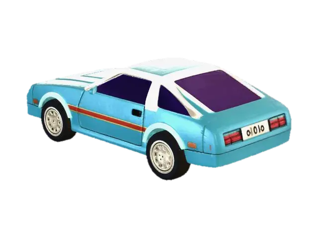 80s Blue Turbo Toy Car 3D model, vytvořený pomocí AI