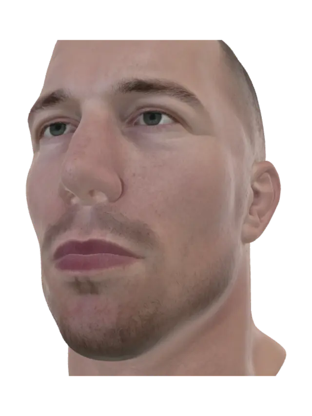 3D model for Shiny Bald Close-Up