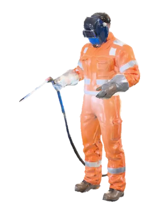 Modello 3D a male metal-workshop worker welding a wok. (Do not render the wok, only the worker… - Workers, generato dall’IA