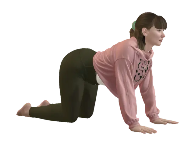 Cow Pose - Yoga 3D model, vytvořený pomocí AI