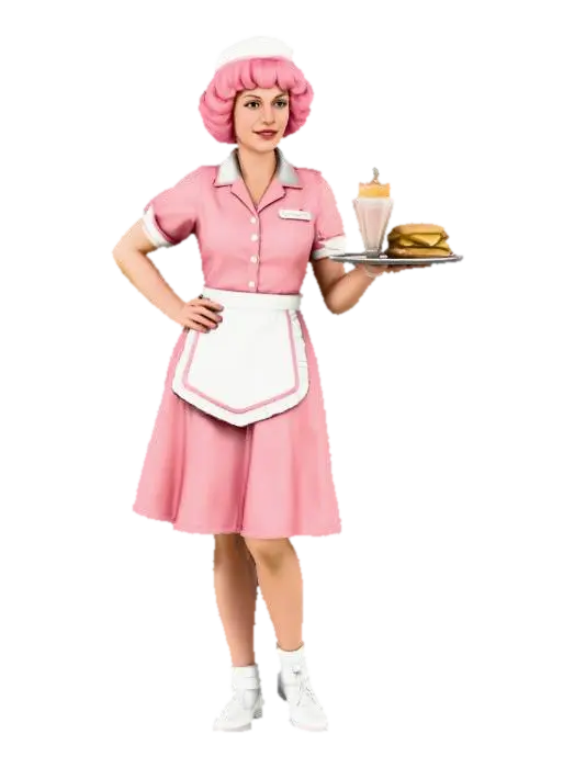 Waitress Delight - Service 3D model, vytvořený pomocí AI