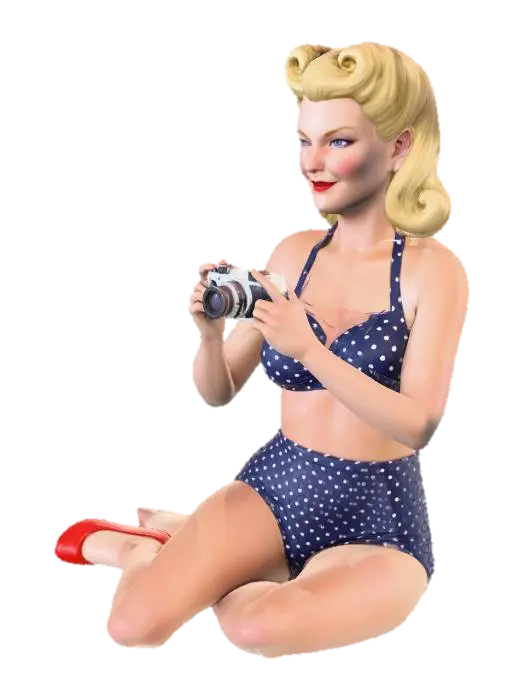 Pinup Photographer - 50s 3D model, vytvořený pomocí AI
