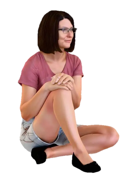 Contemplative Moment - Emotion 3D model, vytvořený pomocí AI
