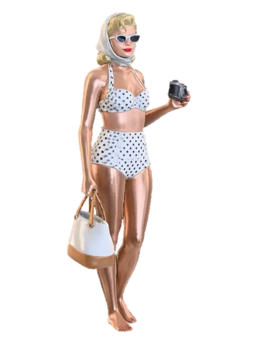 Retro Beach Vibes - Nostalgia 3D model, vytvořený pomocí AI