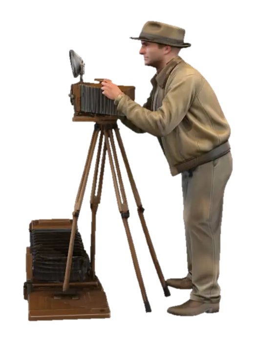 Photographer at Work - Profession 3D model, vytvořený pomocí AI